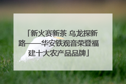 新火赛新茶 乌龙探新路——华安铁观音荣登福建十大农产品品牌