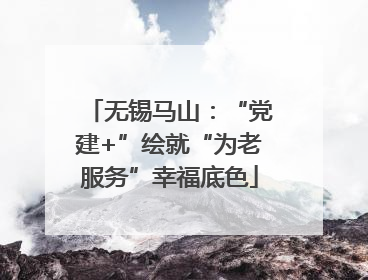 无锡马山：“党建+”绘就“为老服务”幸福底色