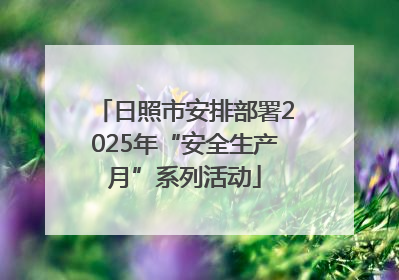 日照市安排部署2025年“安全生产月”系列活动
