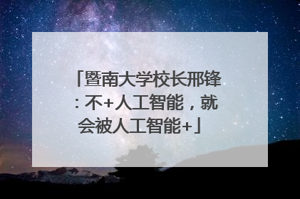 暨南大学校长邢锋：不+人工智能，就会被人工智能+