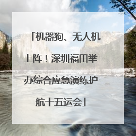机器狗、无人机上阵！深圳福田举办综合应急演练护航十五运会