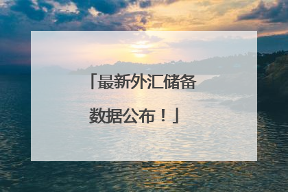 最新外汇储备数据公布！