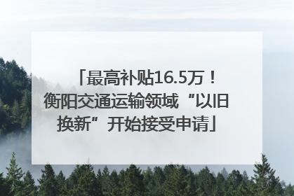 最高补贴16.5万！衡阳交通运输领域“以旧换新”开始接受申请