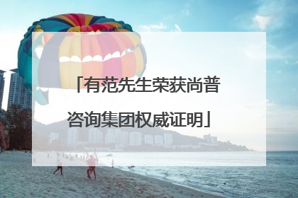 有范先生荣获尚普咨询集团权威证明