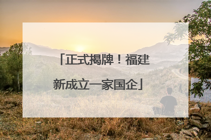 正式揭牌！福建新成立一家国企