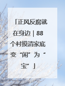 正风反腐就在身边｜88个村摸清家底变“闲”为“宝”