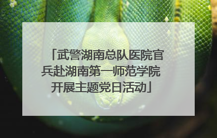 武警湖南总队医院官兵赴湖南第一师范学院开展主题党日活动