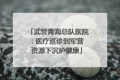 武警青海总队医院：医疗巡诊到军营  资源下沉护健康