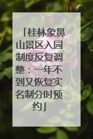 桂林象鼻山景区入园制度反复调整：一年不到又恢复实名制分时预约