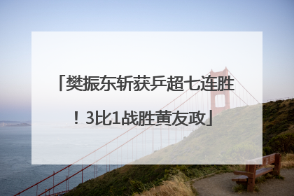 樊振东斩获乒超七连胜！3比1战胜黄友政