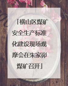 横山区煤矿安全生产标准化建设现场观摩会在朱家峁煤矿召开