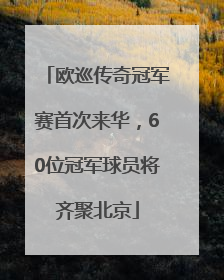 欧巡传奇冠军赛首次来华，60位冠军球员将齐聚北京
