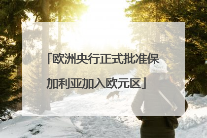 欧洲央行正式批准保加利亚加入欧元区