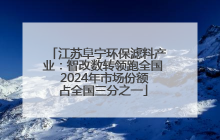 江苏阜宁环保滤料产业：智改数转领跑全国 2024年市场份额占全国三分之一