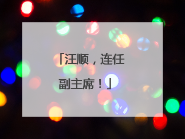 汪顺，连任副主席！