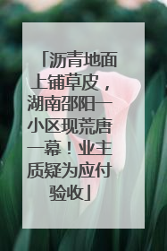 沥青地面上铺草皮，湖南邵阳一小区现荒唐一幕！业主质疑为应付验收