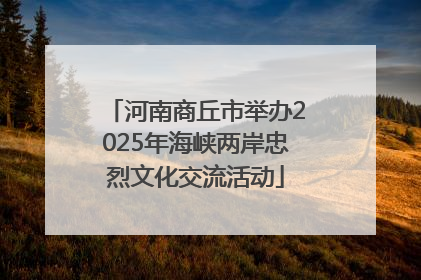 河南商丘市举办2025年海峡两岸忠烈文化交流活动
