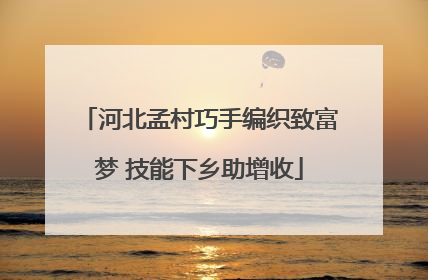 河北孟村巧手编织致富梦 技能下乡助增收