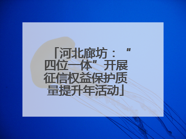 河北廊坊：“四位一体”开展征信权益保护质量提升年活动