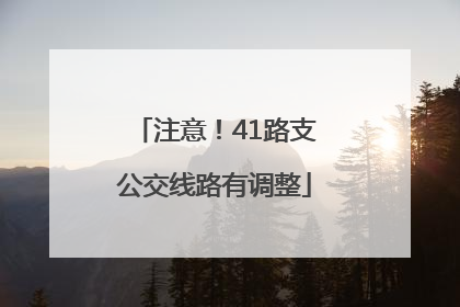 注意！41路支公交线路有调整