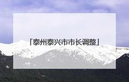 泰州泰兴市市长调整