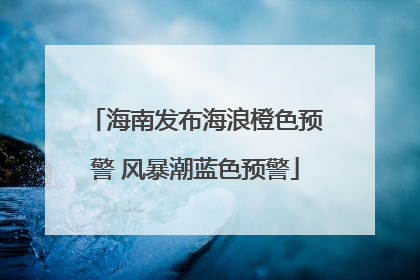 海南发布海浪橙色预警 风暴潮蓝色预警