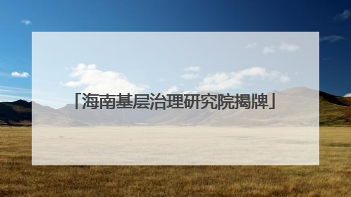 海南基层治理研究院揭牌