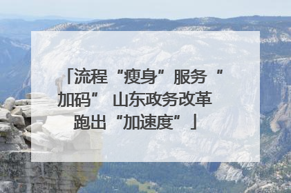 流程“瘦身”服务“加码” 山东政务改革跑出“加速度”