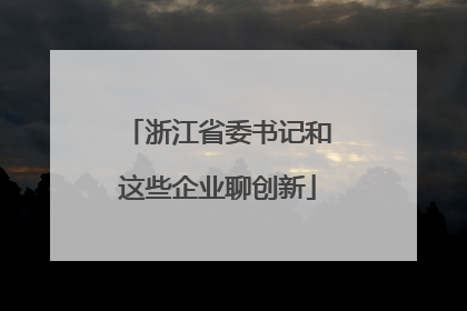 浙江省委书记和这些企业聊创新