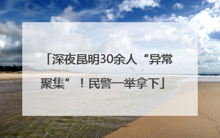 深夜昆明30余人“异常聚集”！民警一举拿下