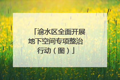 渝水区全面开展地下空间专项整治行动（图）