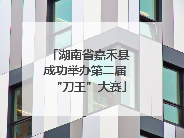 湖南省嘉禾县成功举办第二届“刀王”大赛