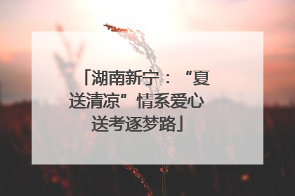 湖南新宁：“夏送清凉”情系爱心送考逐梦路