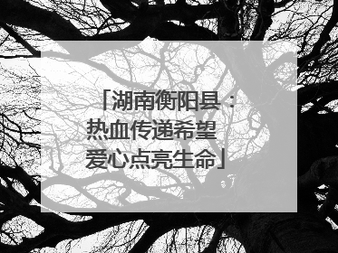 湖南衡阳县：热血传递希望 爱心点亮生命