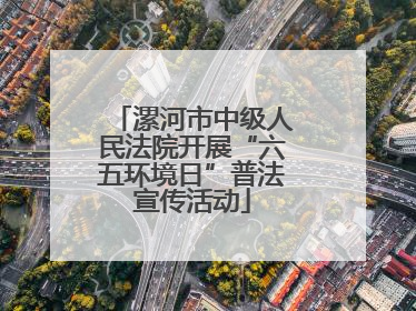 漯河市中级人民法院开展“六五环境日”普法宣传活动