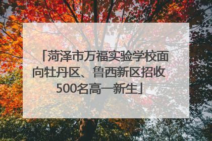 菏泽市万福实验学校面向牡丹区、鲁西新区招收500名高一新生