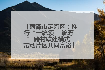 菏泽市定陶区：推行“一统领 三统筹” 跨村联建模式 带动片区共同富裕