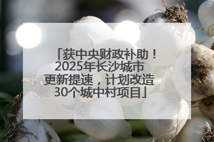 获中央财政补助！2025年长沙城市更新提速，计划改造30个城中村项目