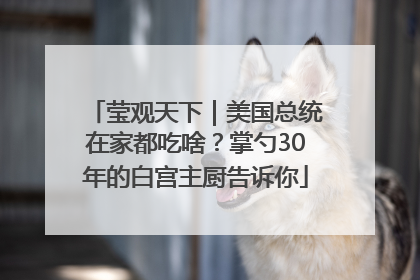 莹观天下｜美国总统在家都吃啥？掌勺30年的白宫主厨告诉你