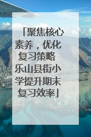 聚焦核心素养，优化复习策略 乐山县街小学提升期末复习效率