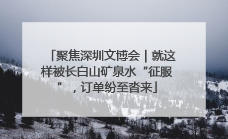 聚焦深圳文博会｜就这样被长白山矿泉水“征服”，订单纷至沓来