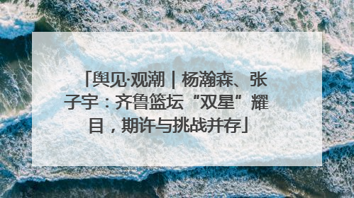 舆见·观潮｜杨瀚森、张子宇：齐鲁篮坛“双星”耀目，期许与挑战并存