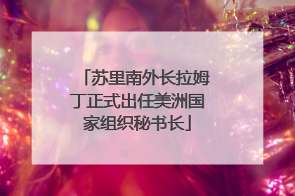 苏里南外长拉姆丁正式出任美洲国家组织秘书长