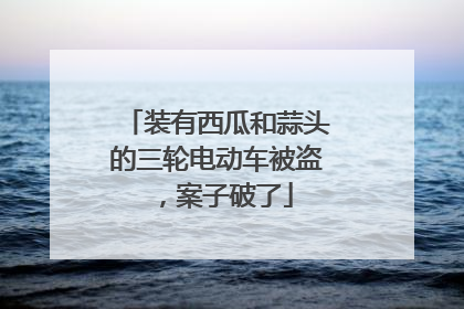 装有西瓜和蒜头的三轮电动车被盗，案子破了