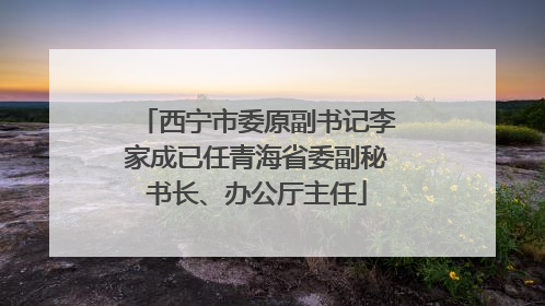 西宁市委原副书记李家成已任青海省委副秘书长、办公厅主任