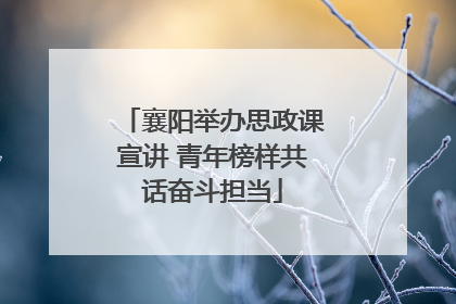 襄阳举办思政课宣讲 青年榜样共话奋斗担当