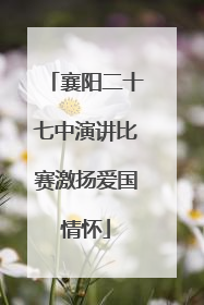 襄阳二十七中演讲比赛激扬爱国情怀