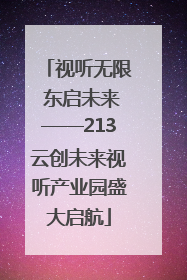 视听无限 东启未来——213云创未来视听产业园盛大启航
