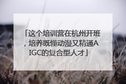 这个培训营在杭州开班，培养既懂动漫又精通AIGC的复合型人才