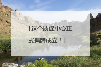 这个质促中心正式揭牌成立！
